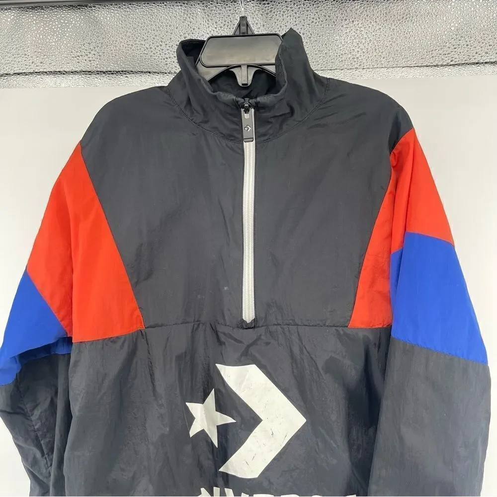 Converse Kid’s Colorblock Quarter Zip Pullover Windbreaker Jacket Small 8-10